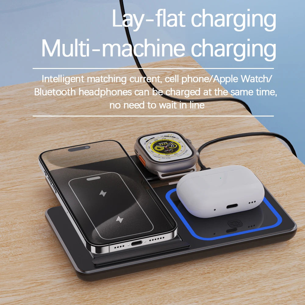 3-in-1 Wireless Charging Station: Fast Charging and Elegant Design. 30W