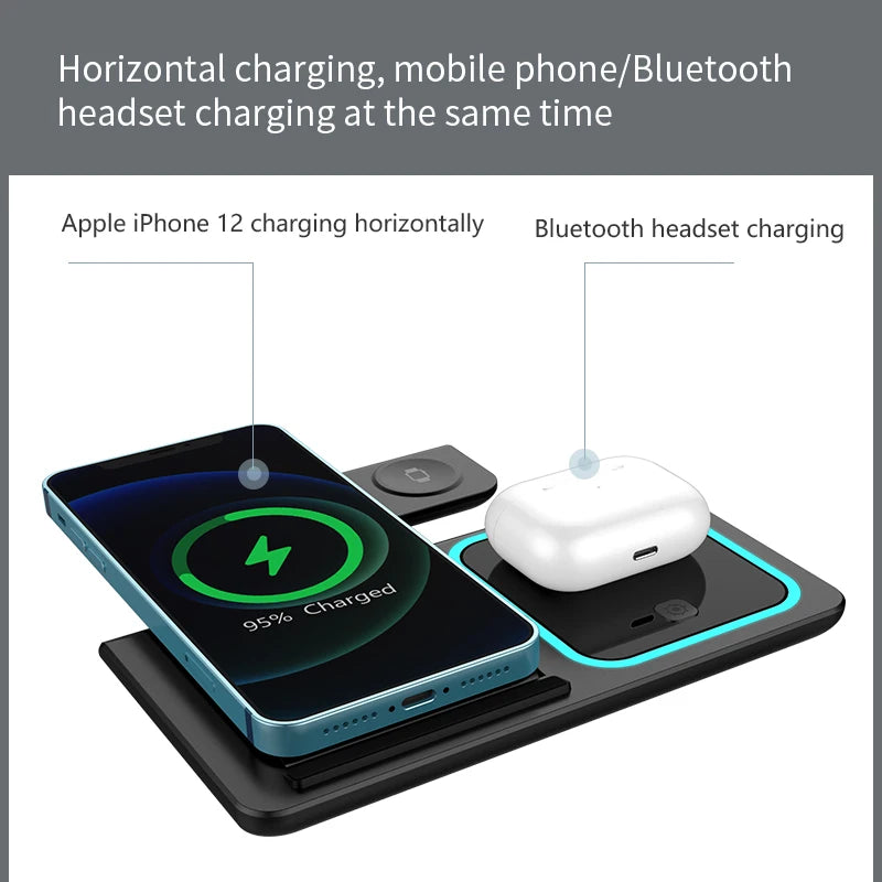 3-in-1 Wireless Charging Station: Fast Charging and Elegant Design. 30W